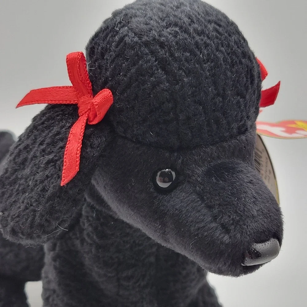 Ty Beanie Baby GiGi Black Poodle Plush w Red‎ Ribbons Original Tag Vintage 1997